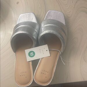 A New Day Metallic Silver Mules